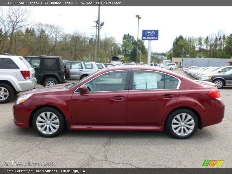 Ruby Red Pearl / Off Black 2010 Subaru Legacy 3.6R Limited Sedan