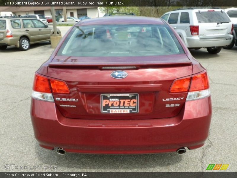 Ruby Red Pearl / Off Black 2010 Subaru Legacy 3.6R Limited Sedan