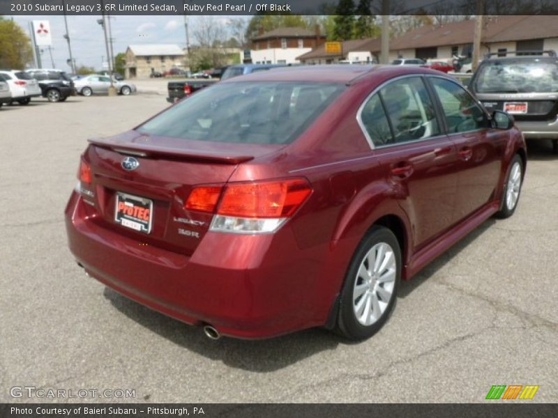 Ruby Red Pearl / Off Black 2010 Subaru Legacy 3.6R Limited Sedan