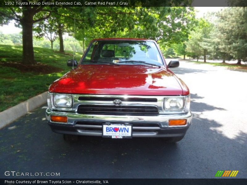 Garnet Red Pearl / Gray 1992 Toyota Pickup Deluxe Extended Cab