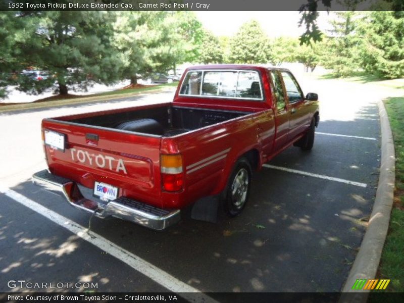 Garnet Red Pearl / Gray 1992 Toyota Pickup Deluxe Extended Cab