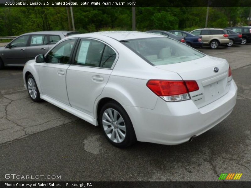 Satin White Pearl / Warm Ivory 2010 Subaru Legacy 2.5i Limited Sedan