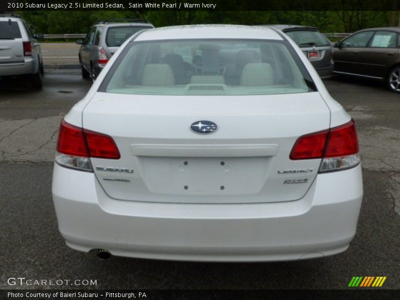 Satin White Pearl / Warm Ivory 2010 Subaru Legacy 2.5i Limited Sedan