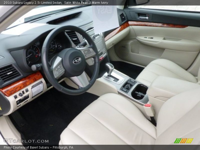 Satin White Pearl / Warm Ivory 2010 Subaru Legacy 2.5i Limited Sedan