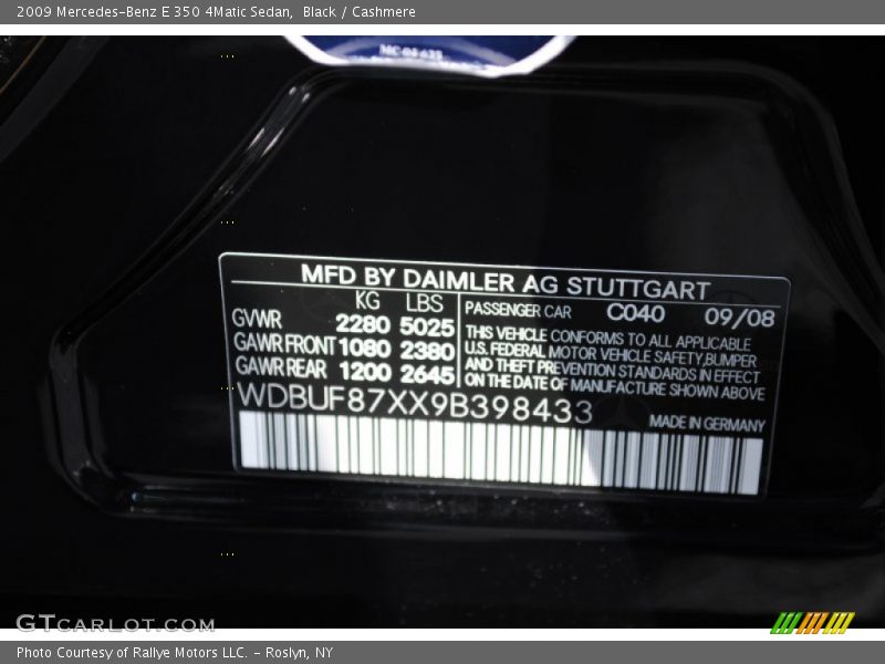 Black / Cashmere 2009 Mercedes-Benz E 350 4Matic Sedan