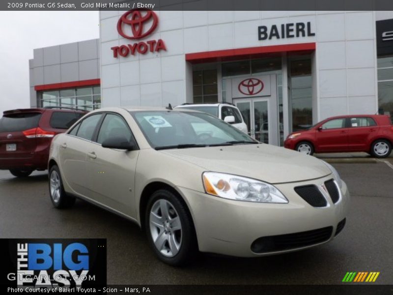 Gold Mist Metallic / Ebony 2009 Pontiac G6 Sedan