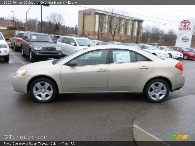 Gold Mist Metallic / Ebony 2009 Pontiac G6 Sedan