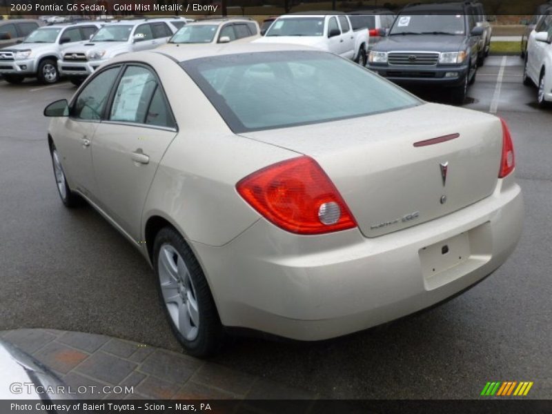 Gold Mist Metallic / Ebony 2009 Pontiac G6 Sedan