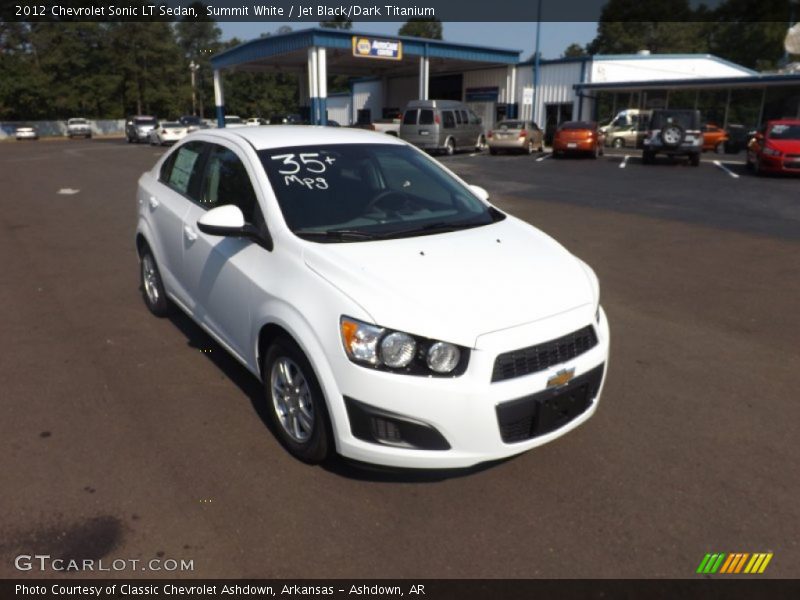 Summit White / Jet Black/Dark Titanium 2012 Chevrolet Sonic LT Sedan
