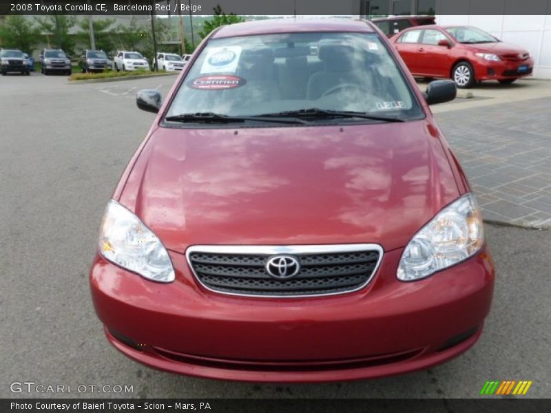 Barcelona Red / Beige 2008 Toyota Corolla CE
