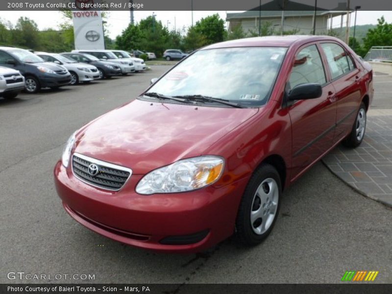 Barcelona Red / Beige 2008 Toyota Corolla CE