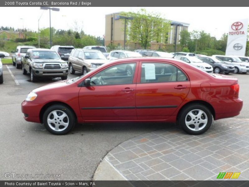 Barcelona Red / Beige 2008 Toyota Corolla CE