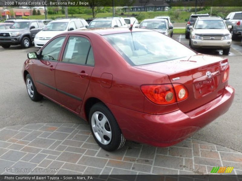 Barcelona Red / Beige 2008 Toyota Corolla CE