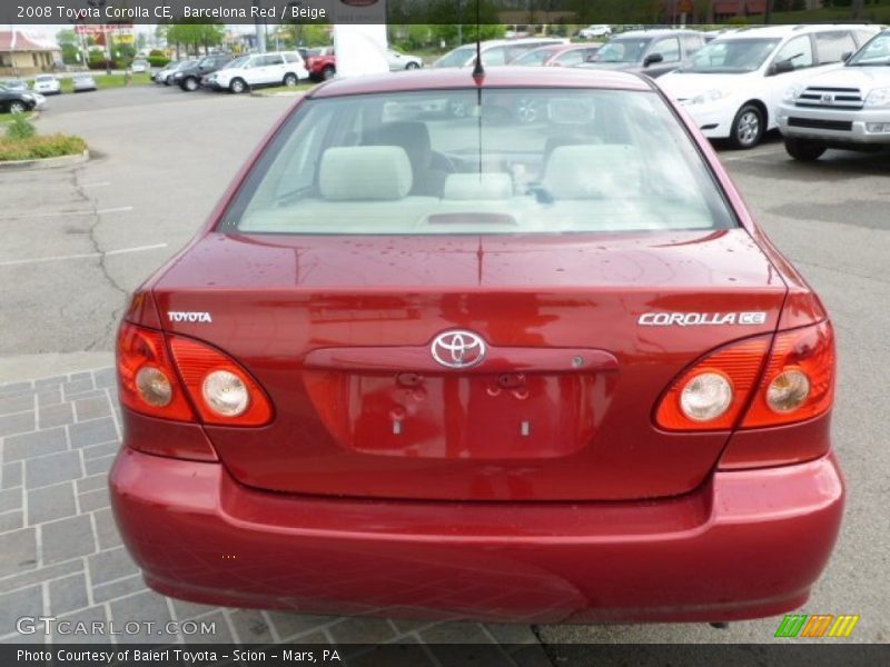 Barcelona Red / Beige 2008 Toyota Corolla CE