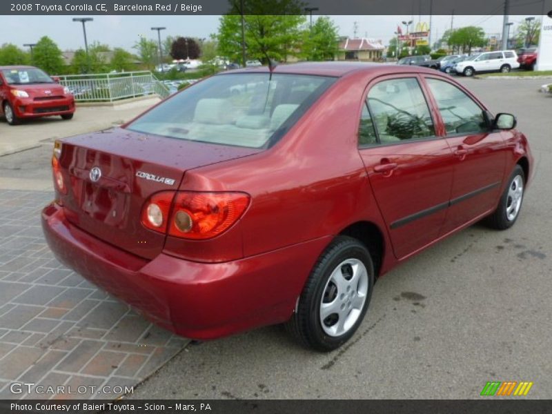 Barcelona Red / Beige 2008 Toyota Corolla CE