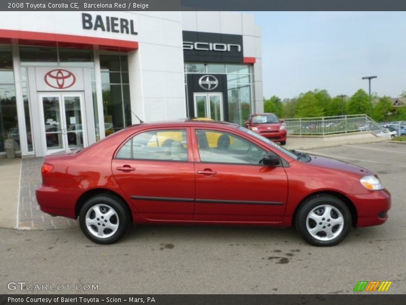 Barcelona Red / Beige 2008 Toyota Corolla CE