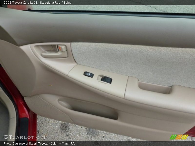 Barcelona Red / Beige 2008 Toyota Corolla CE