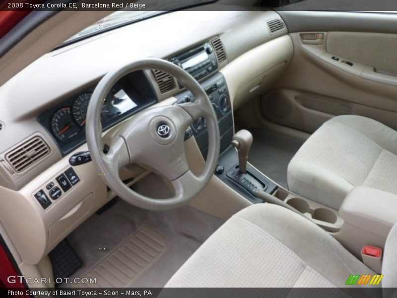Barcelona Red / Beige 2008 Toyota Corolla CE