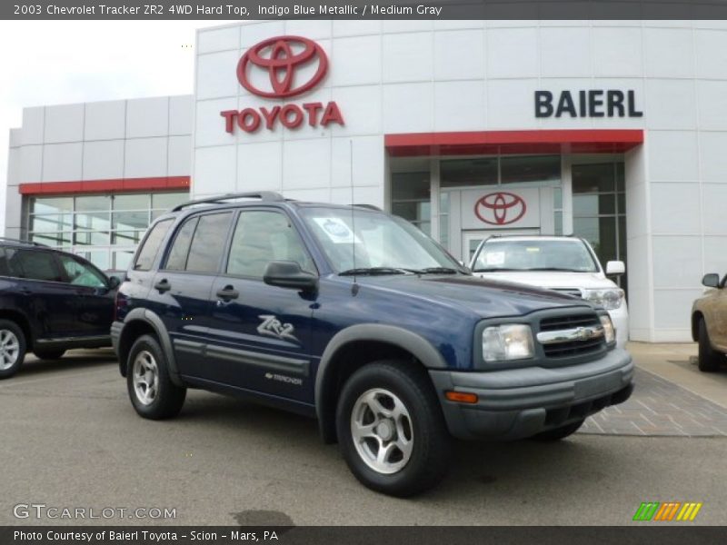 Indigo Blue Metallic / Medium Gray 2003 Chevrolet Tracker ZR2 4WD Hard Top