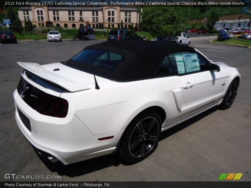 Performance White / California Special Charcoal Black/Miko-suede Inserts 2013 Ford Mustang GT/CS California Special Convertible