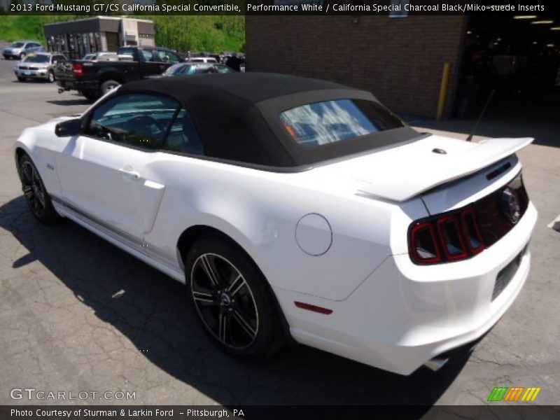 Performance White / California Special Charcoal Black/Miko-suede Inserts 2013 Ford Mustang GT/CS California Special Convertible