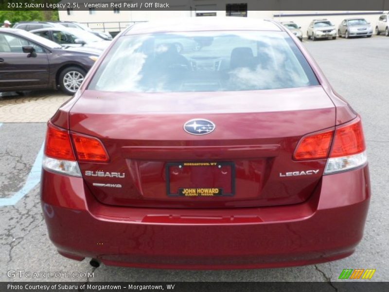 Venetian Red Pearl / Off Black 2012 Subaru Legacy 2.5i