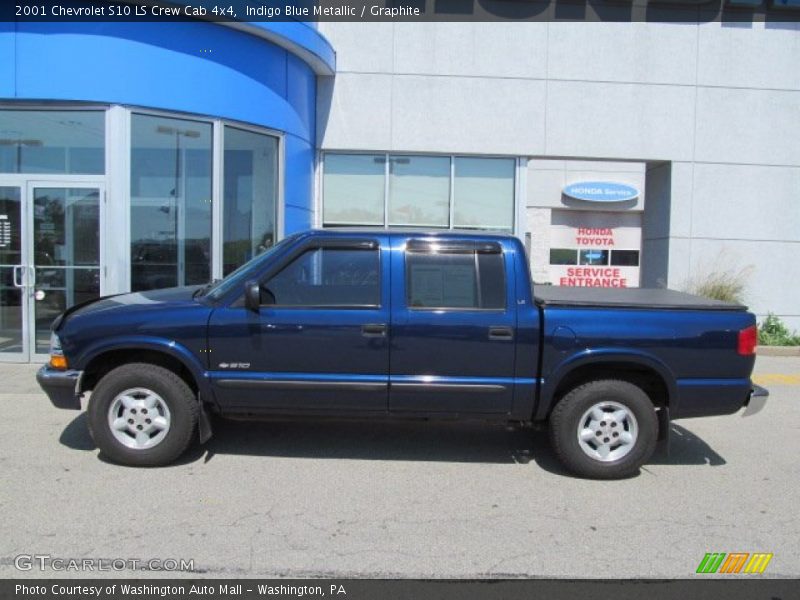 Indigo Blue Metallic / Graphite 2001 Chevrolet S10 LS Crew Cab 4x4