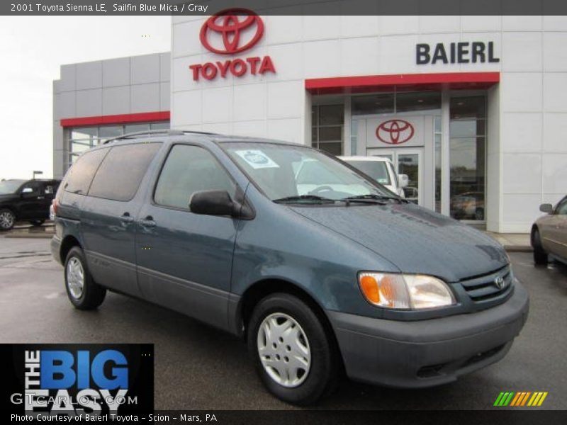 Sailfin Blue Mica / Gray 2001 Toyota Sienna LE