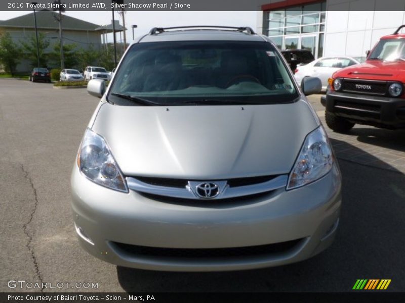 Silver Shadow Pearl / Stone 2010 Toyota Sienna Limited AWD