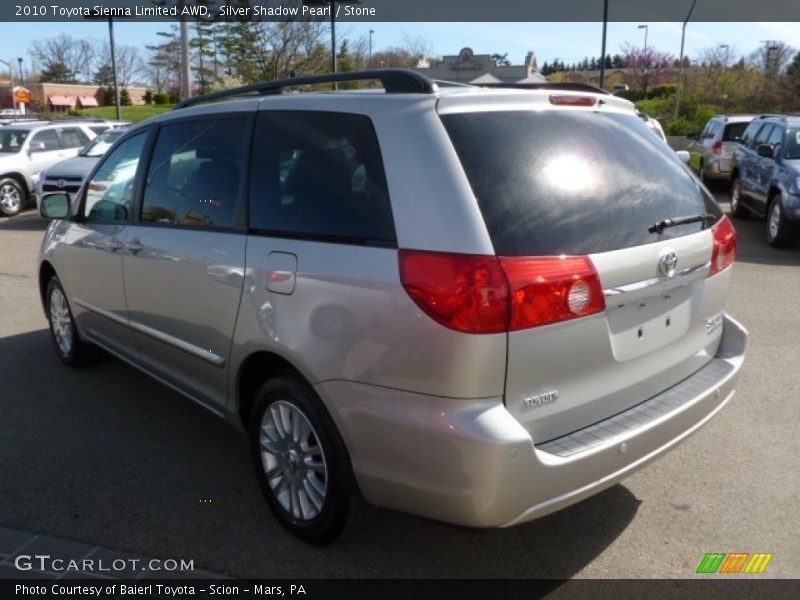Silver Shadow Pearl / Stone 2010 Toyota Sienna Limited AWD
