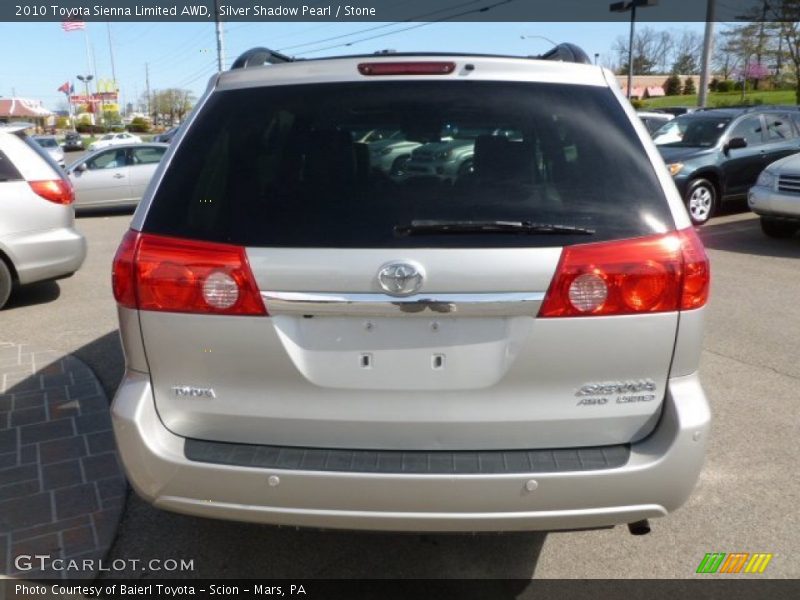 Silver Shadow Pearl / Stone 2010 Toyota Sienna Limited AWD