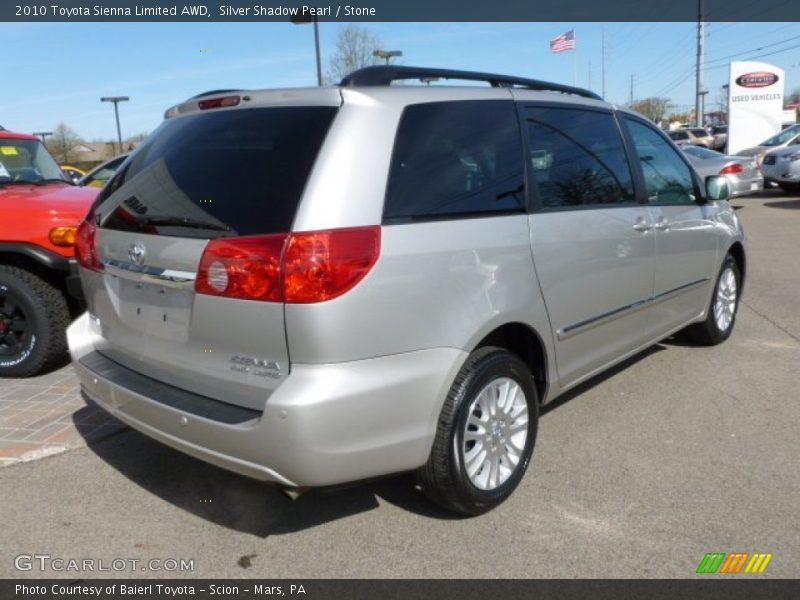 Silver Shadow Pearl / Stone 2010 Toyota Sienna Limited AWD