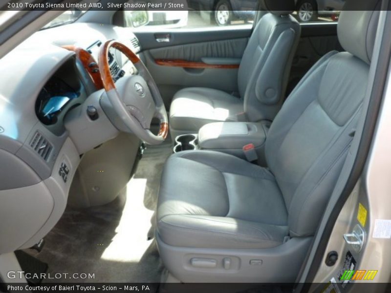 Silver Shadow Pearl / Stone 2010 Toyota Sienna Limited AWD