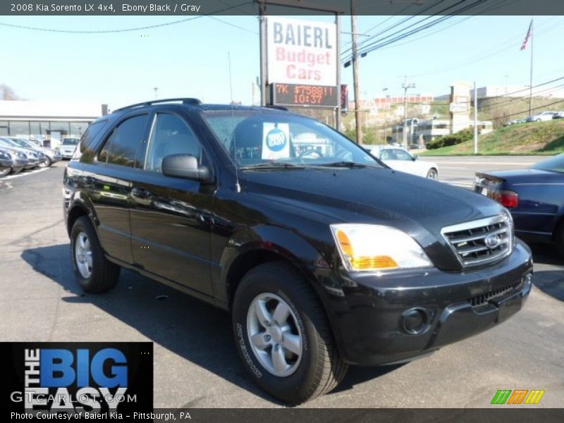 Ebony Black / Gray 2008 Kia Sorento LX 4x4