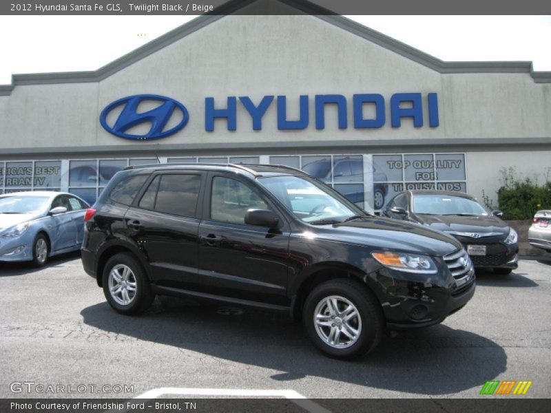 Twilight Black / Beige 2012 Hyundai Santa Fe GLS