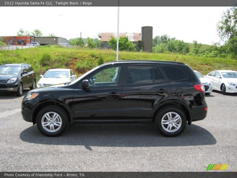 Twilight Black / Beige 2012 Hyundai Santa Fe GLS