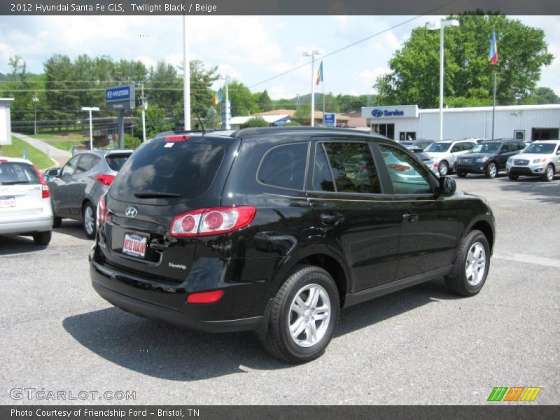 Twilight Black / Beige 2012 Hyundai Santa Fe GLS