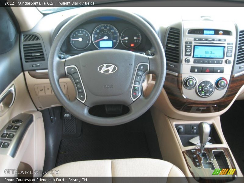 Twilight Black / Beige 2012 Hyundai Santa Fe GLS