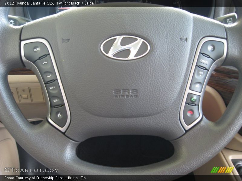 Twilight Black / Beige 2012 Hyundai Santa Fe GLS