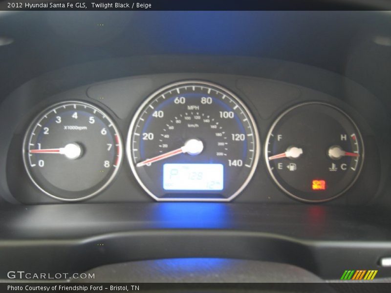 Twilight Black / Beige 2012 Hyundai Santa Fe GLS