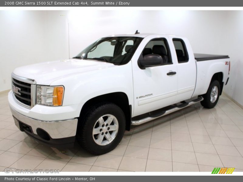 Summit White / Ebony 2008 GMC Sierra 1500 SLT Extended Cab 4x4