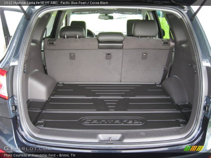Pacific Blue Pearl / Cocoa Black 2012 Hyundai Santa Fe SE V6 AWD
