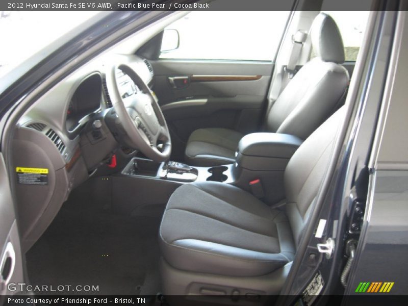 Pacific Blue Pearl / Cocoa Black 2012 Hyundai Santa Fe SE V6 AWD