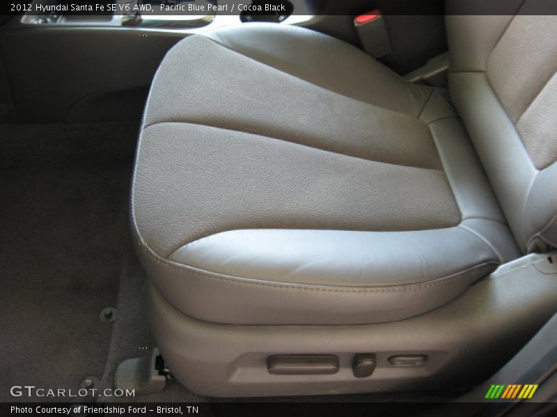 Pacific Blue Pearl / Cocoa Black 2012 Hyundai Santa Fe SE V6 AWD