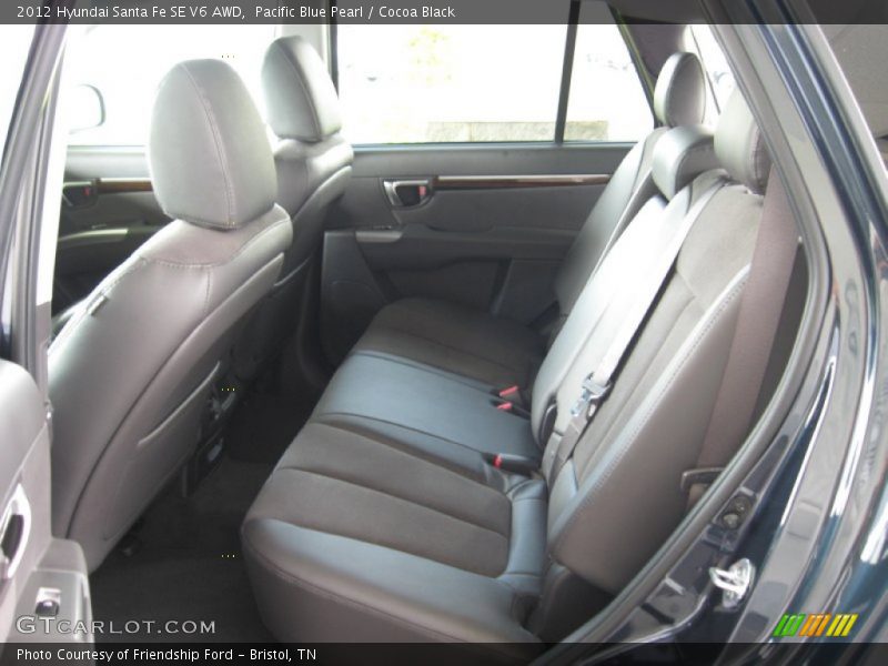 Pacific Blue Pearl / Cocoa Black 2012 Hyundai Santa Fe SE V6 AWD