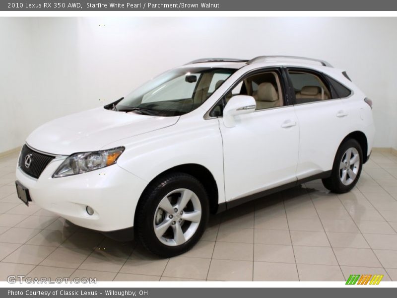 Starfire White Pearl / Parchment/Brown Walnut 2010 Lexus RX 350 AWD