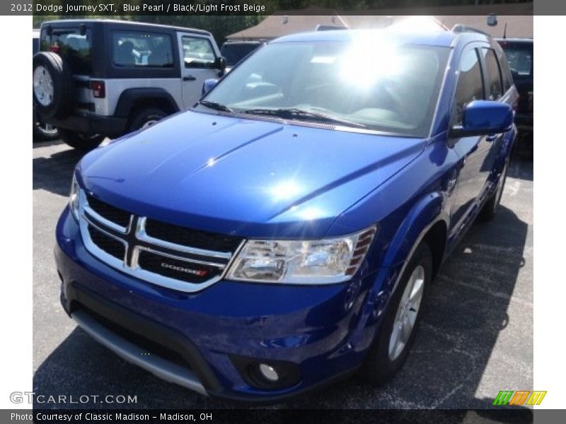 Blue Pearl / Black/Light Frost Beige 2012 Dodge Journey SXT