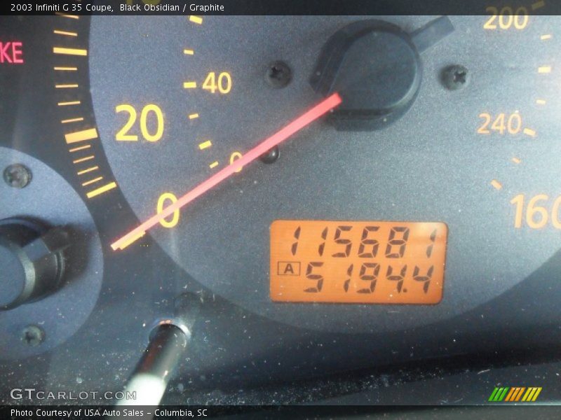 Black Obsidian / Graphite 2003 Infiniti G 35 Coupe
