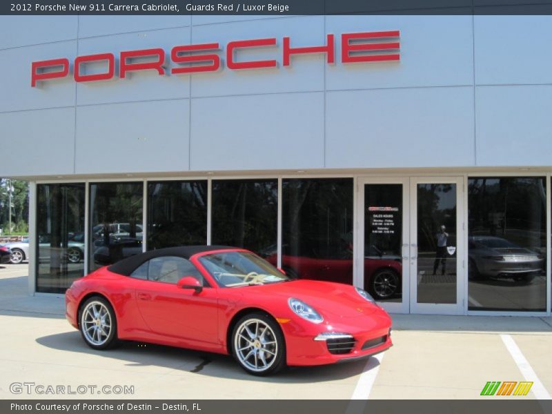 Guards Red / Luxor Beige 2012 Porsche New 911 Carrera Cabriolet