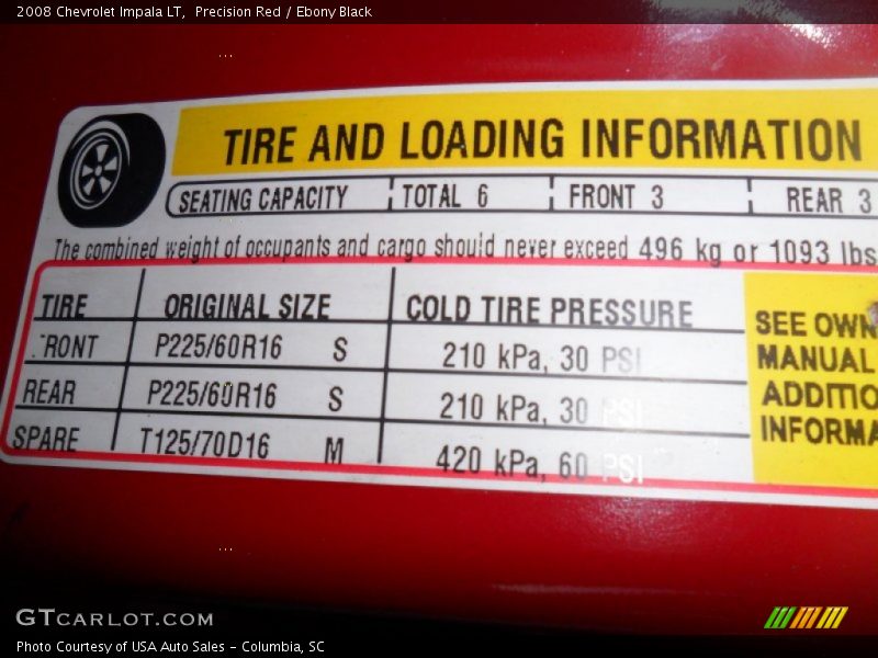 Precision Red / Ebony Black 2008 Chevrolet Impala LT